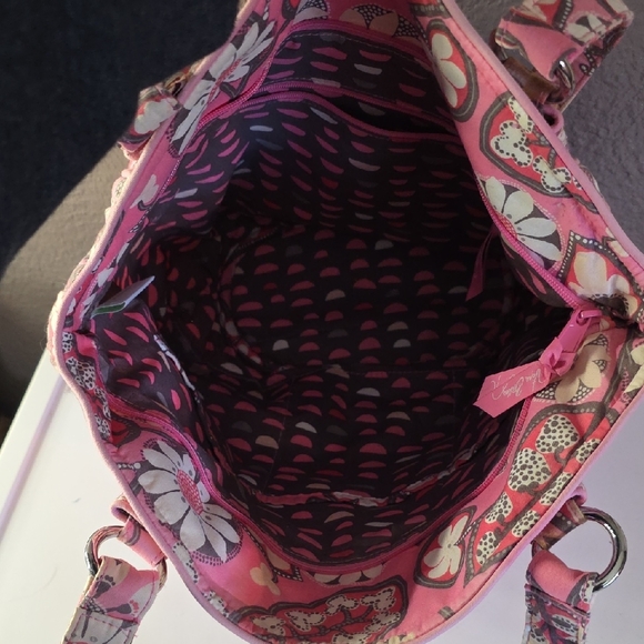 Vintage Vera Bradley "Clementine" Floral Pink Quilted Tote Bag - Picture 5 of 7
